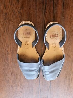 PONS Menorca Blue Leather Avarcas Sandals